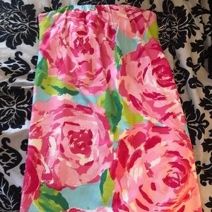 Lilly Pulitzer strapless roses dress